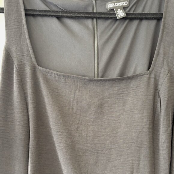 Nina Leonard Women’s Sleeveless Belted Dress Black 2X Pockets Plus Size - Picture 6 of 9